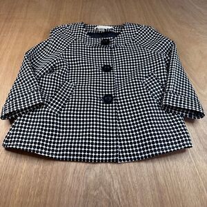 Max Studio Black-White Polka Dot Cropped Jacket Size Small